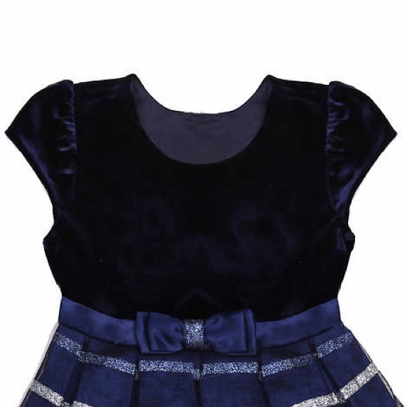 Jona Michelle Kids' Christmas Dress - Navy/Silver - Picture 5 of 7